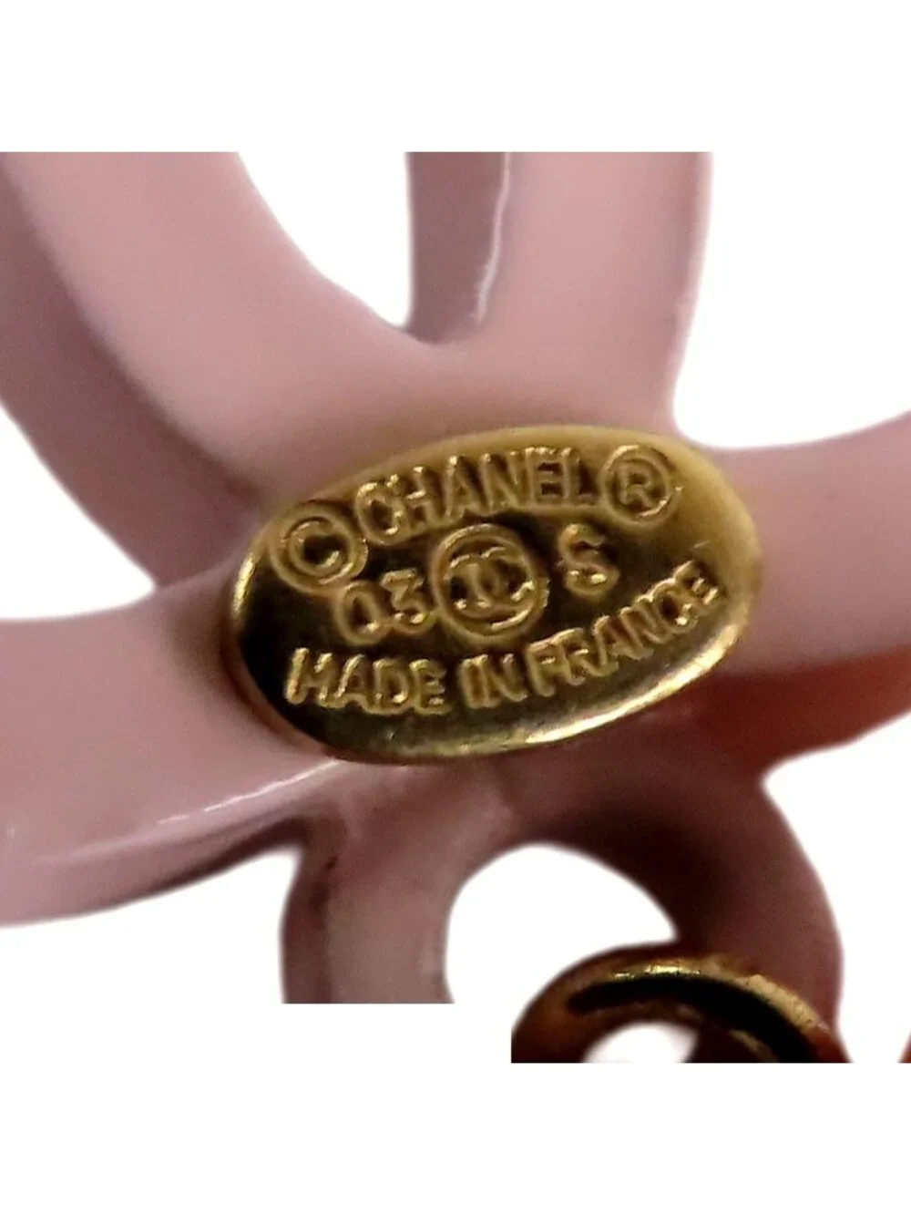 Chanel Earrings Pink Metal Swing CC Logo